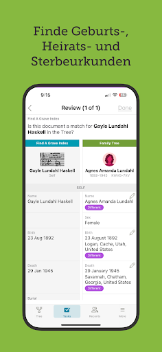FamilySearch – Stammbaum Screenshot