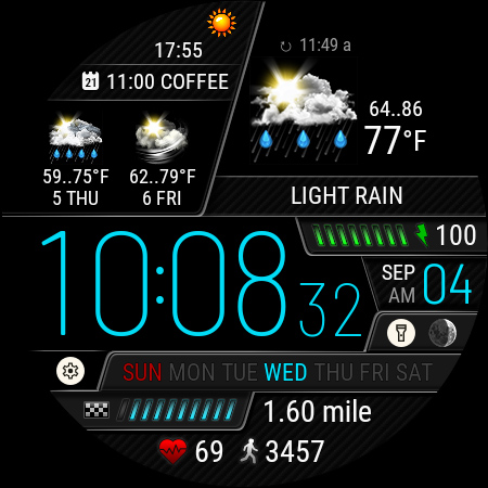 Captura de pantalla de Weather watch face W6.5