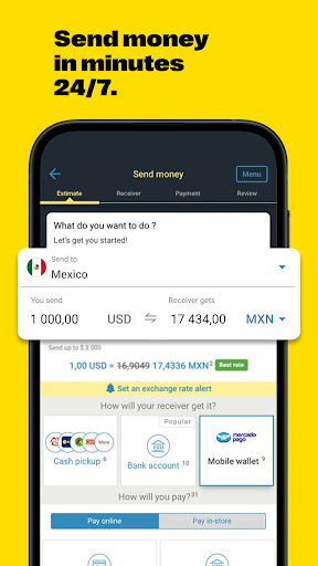 Western Union Send Money Now screenshot