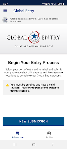 Global Entry Screenshot