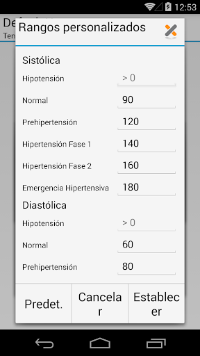 Captura de pantalla de MyDiary – Presión arterial