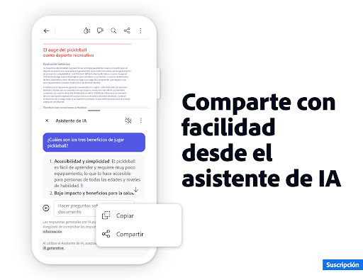 Captura de pantalla de Adobe Acrobat Reader para PDF