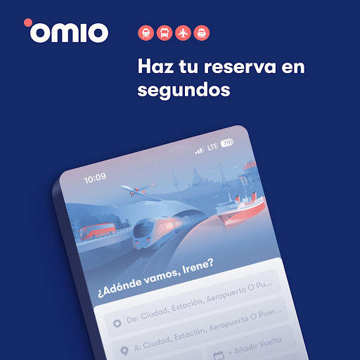 Captura de pantalla de Omio: Reserva tren, bus, vuelo