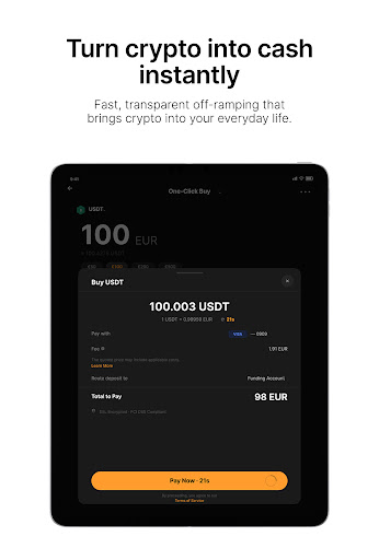 Captura de pantalla de Bybit: Compra Bitcoin y USDT