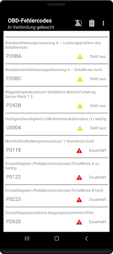 Tor OBD2 Diagnose Screenshot