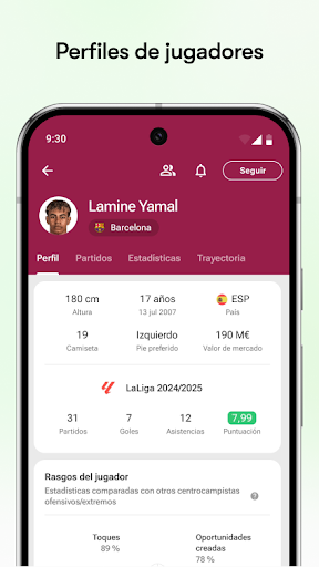 Captura de pantalla de FotMob - Resultados de fútbol