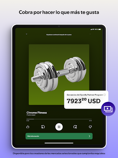 Captura de pantalla de Spotify for Creators