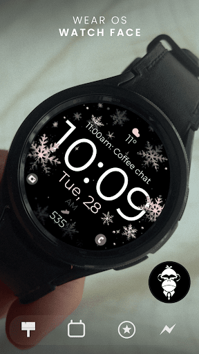 Snowflake rose gold watch face screenshot