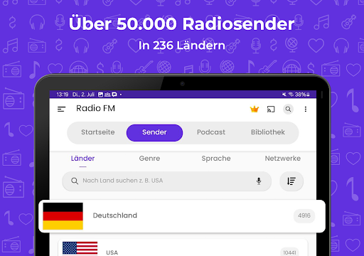 Radio FM: Live-Radio-App Screenshot