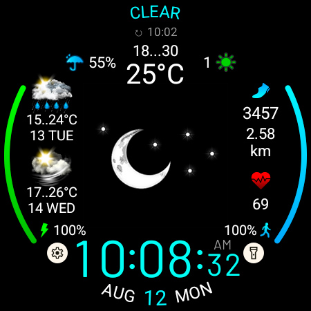 Captura de pantalla de Weather watch face W5.5