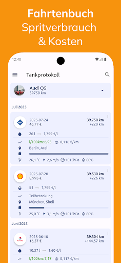 Fuelio: Tanken App,Fahrtenbuch Screenshot