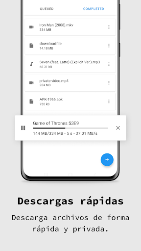 Captura de pantalla de aplicación navegador privado