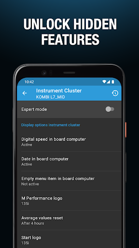 Captura de pantalla de BimmerCode para BMW y MINI