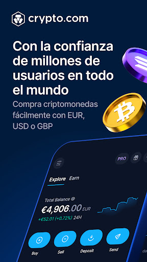 Captura de pantalla de Crypto.com, compra BTC y CRO