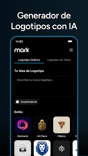 Captura de pantalla de AI Logo Generator - Mark