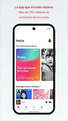 Captura de pantalla de Apple Music