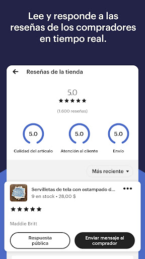 Captura de pantalla de Etsy Seller: tu tienda