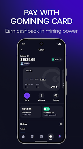 GoMining: BTC Mining & Card Screenshot