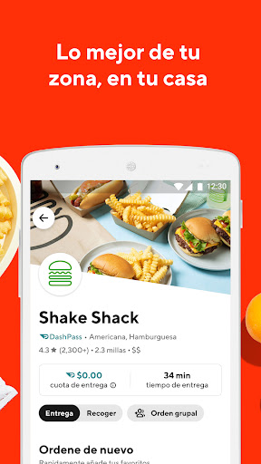 Captura de pantalla de DoorDash - Entrega de comida
