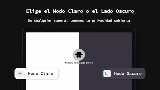 Captura de pantalla de aplicación navegador privado