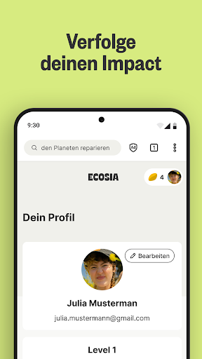 Ecosia Klimapositiver Browser Screenshot