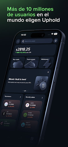 Captura de pantalla de Uphold: Compra BTC, ETH, XRP
