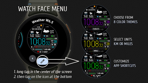 Captura de pantalla de Weather watch face W6.5