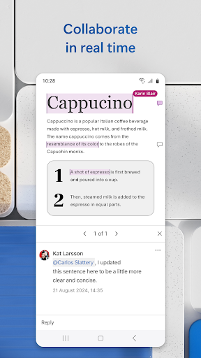 Captura de pantalla de Microsoft Word: Edit Documents