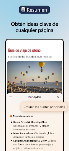 Captura de pantalla de Microsoft Edge:navegador de IA