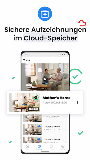 Überwachungskamera App: Visory Screenshot