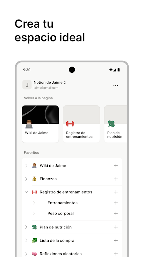 Captura de pantalla de Notion: Notas, tareas e IA