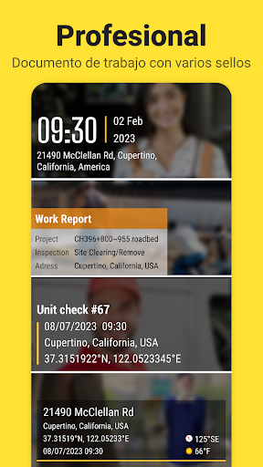 Captura de pantalla de Timemark: Fotos con fecha, gps