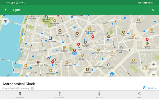 Captura de pantalla de Organic Maps: mapas offline