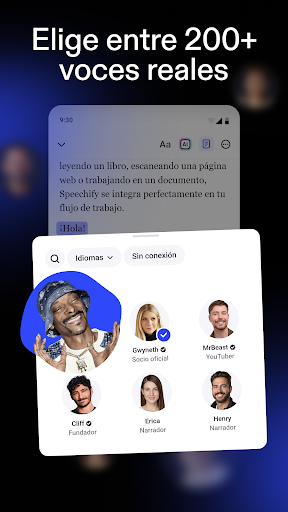 Captura de pantalla de Speechify: Lector de Voz IA
