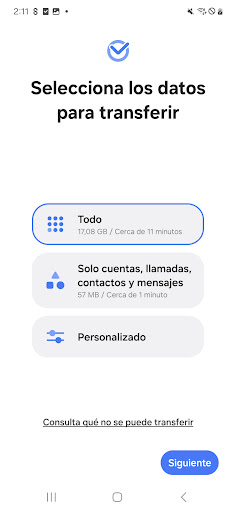 Captura de pantalla de Samsung Smart Switch Mobile