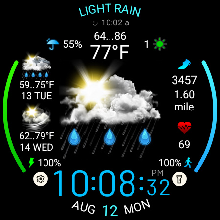 Captura de pantalla de Weather watch face W5.5