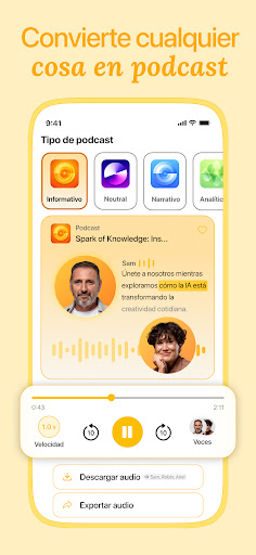 Captura de pantalla de Listen AI: Texto a Voz