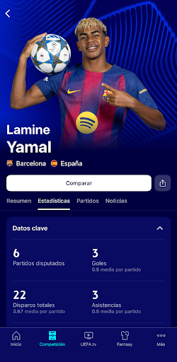 Captura de pantalla de UEFA Champions League Oficial