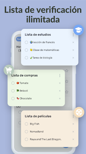 Captura de pantalla de Lista de tareas: Recordatorios