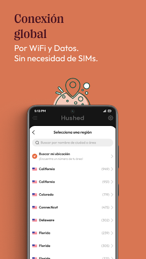 Captura de pantalla de Hushed 2do número de teléfono