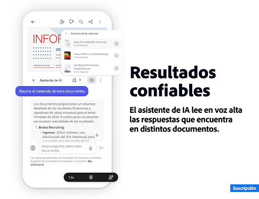 Captura de pantalla de Adobe Acrobat Reader para PDF