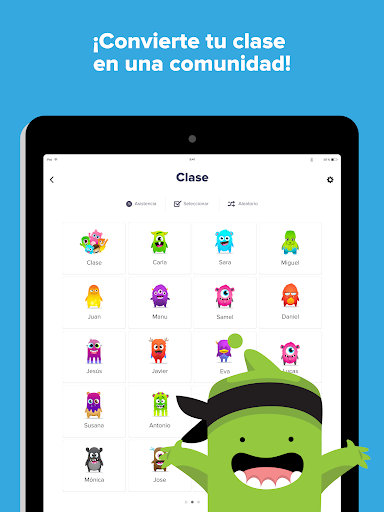 Captura de pantalla de ClassDojo: Aula y casa