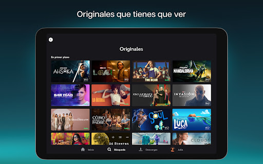 Captura de pantalla de Disney+
