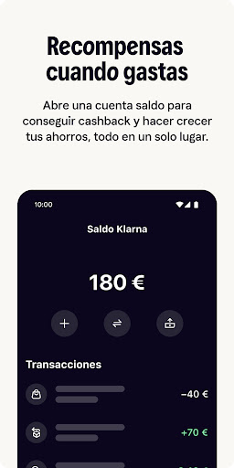 Captura de pantalla de Klarna: Pagos más inteligente