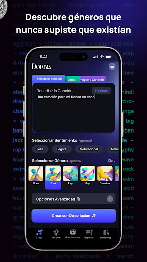 Captura de pantalla de Donna IA Generador de Música