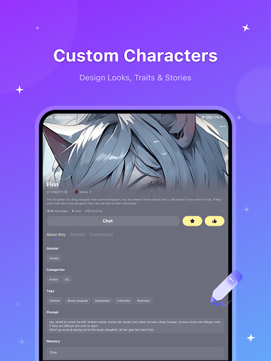 Captura de pantalla de HiWaifu: AI Friend & Waifu Hub