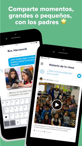 Captura de pantalla de ClassDojo: Aula y casa