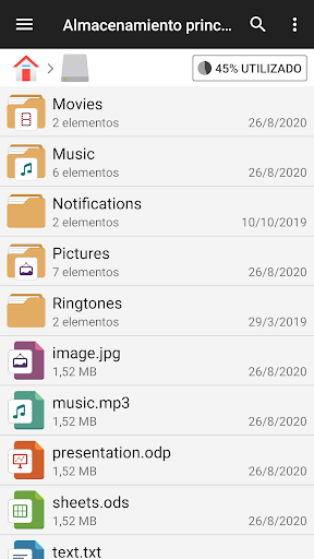 Captura de pantalla de Gestor de archivos