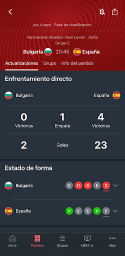 Captura de pantalla de UEFA EURO y Nations League