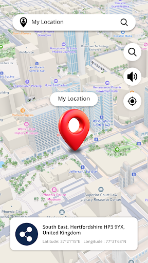 Captura de pantalla de Street View y navegación